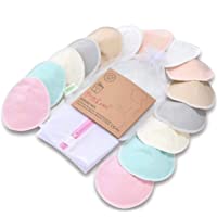 Almohadillas de lactancia de bambú orgánico - 14 almohadillas lavables + bolsa de lavado - Almohadilla de lactancia para…
